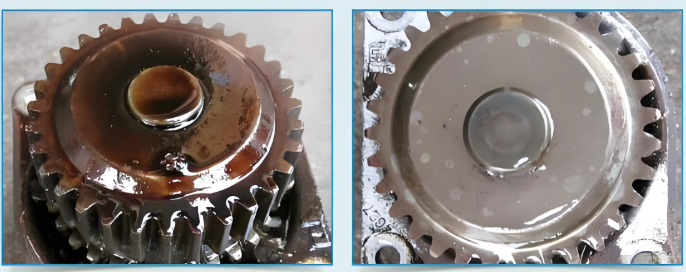 How should we clean oil stains from metal parts